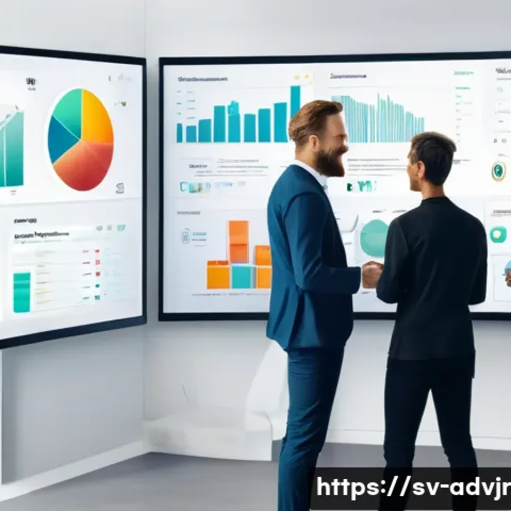 초개인화 마케팅과 CRM의 통합 - A modern Scandinavian office scene showing a diverse team of marketing and IT professionals collabor...
