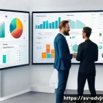 Home 19 초개인화 마케팅과 CRM의 통합 - A modern Scandinavian office scene showing a diverse team of marketing and IT professionals collabor...