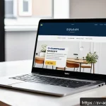 Home 18 초개인화 마케팅의 커뮤니케이션 방식 - A modern Swedish e-commerce website interface displayed on a sleek laptop screen, showing a personal...