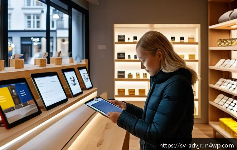 초개인화 마케팅의 성공적인 적용 사례 - A cozy small Swedish local boutique store interior with warm lighting, showcasing a friendly shop as...